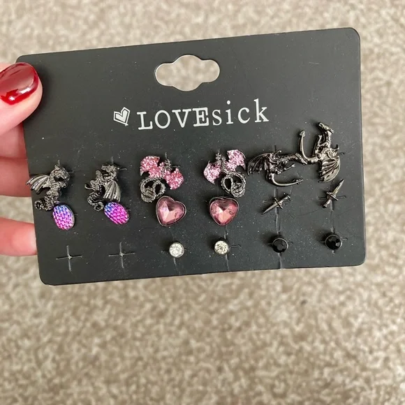 Lovesick Set of 8 Earrings - Picture 1 of 2